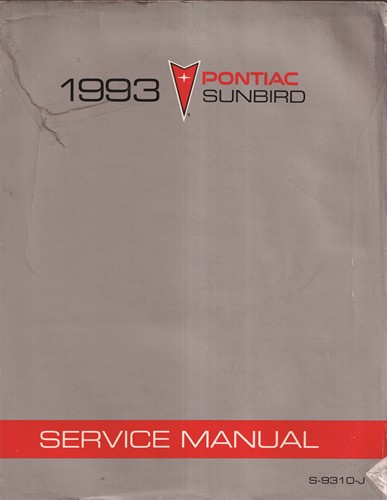 1993 Pontiac Sunbird Repair Manual Original 