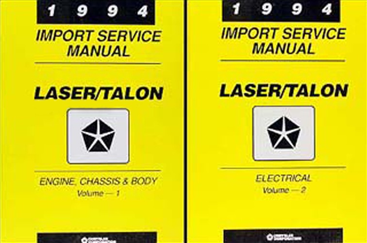 1994 Plymouth Laser and Eagle Talon Shop Manual Original 2 Volume Set 