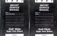 1991 Colt Vista & Eagle Vista Wagon Shop Manual Original 2 Volume Set 