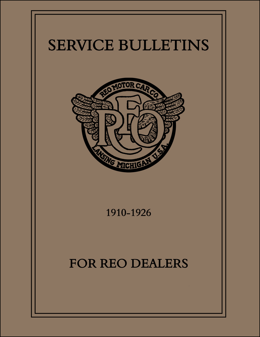 1910-1926 Reo Service Bulletins Reprint 