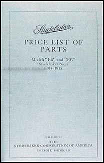 1914-1915 Studebaker Parts Book Reprint