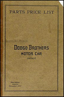 1914-1916 Dodge Brothers Parts Book Original