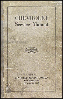 1916-1920 Chevrolet Repair Shop Manual Original FA FB 490 D-V8 Car T Truck