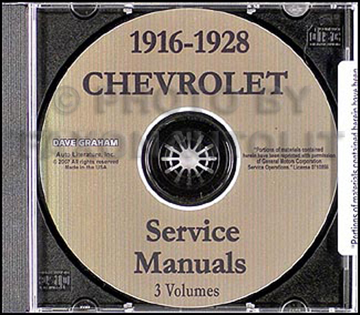 1916-1928 Chevrolet CD-ROM Car and Truck Shop Manual 