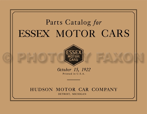 1919-1923 Essex Parts Book Reprint
