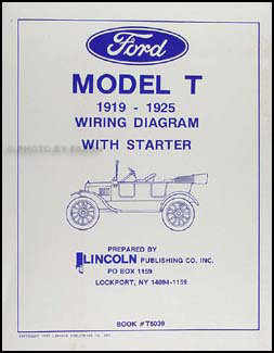 1919-1925 Ford Model T Wiring Diagram Manual Reprint