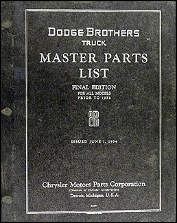 1921-1933 Dodge & Graham Truck Parts Book Original