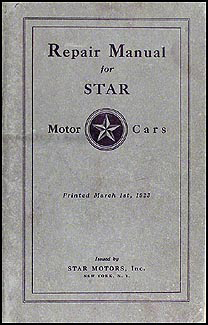 1922-1925 Star Shop Manual Original