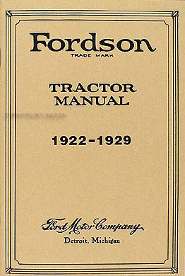 1922-1929 Fordson Tractor Owner's Manual Reprint