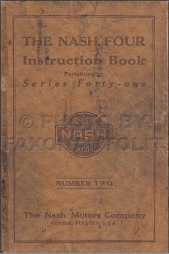 1922 Nash Four Owner's Manual Original