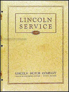 1923-1927 Lincoln Shop Manual Original