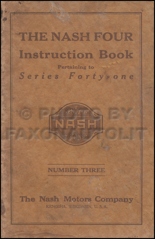 1923 Nash Four Owner's Manual Original
