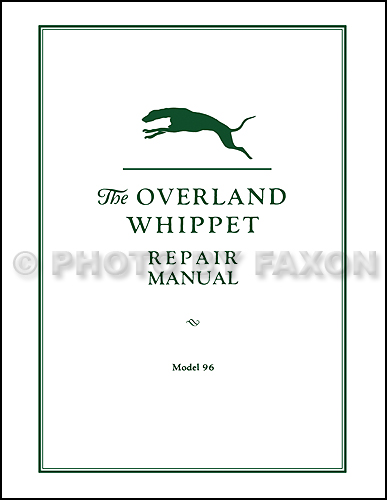 1926-1927-1928 Overland Whippet 96 Shop Manual Reprint