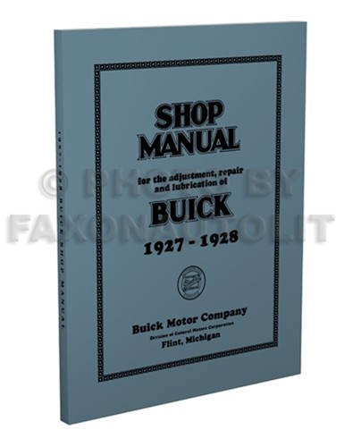 1928 Buick Repair Manual Supplement Reprint 