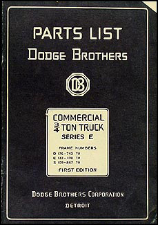 1928-1929 3/4 ton Parts Book Original 1929 Dodge and mid-1928 Graham
