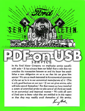 1928-1937 Ford Service Bulletins Manual USB