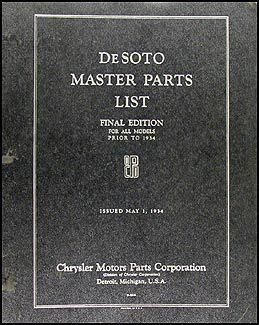 1928-1933 De Soto Master Parts Book Original