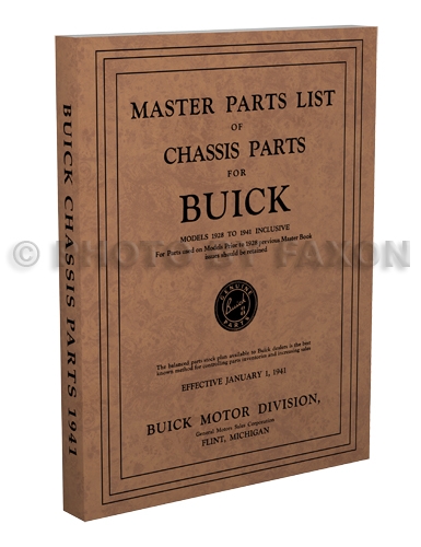 1928-1941 Buick Mechanical Parts Book Reprint