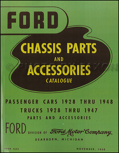 1928-1948 Ford Green Bible Mechanical Parts Book Reprint