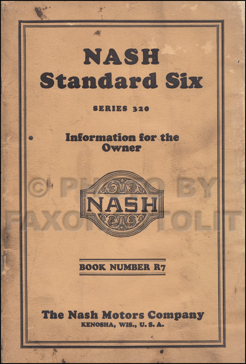 1928 Nash Standard Six Owner's Manual Original