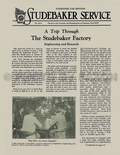 1929-1930 Studebaker Car Service Bulletins Reprint