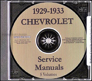 1929-1933 Chevrolet Repair Manual Set CD-ROM 