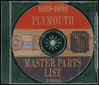 CD-ROM 1929-1939 Plymouth Parts Book