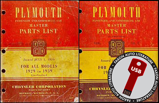 USB 1929-1939 Plymouth Parts Book