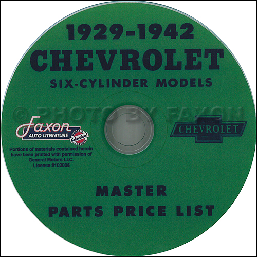 1929-1942 Chevrolet Illustrated Parts Book CD-ROM
