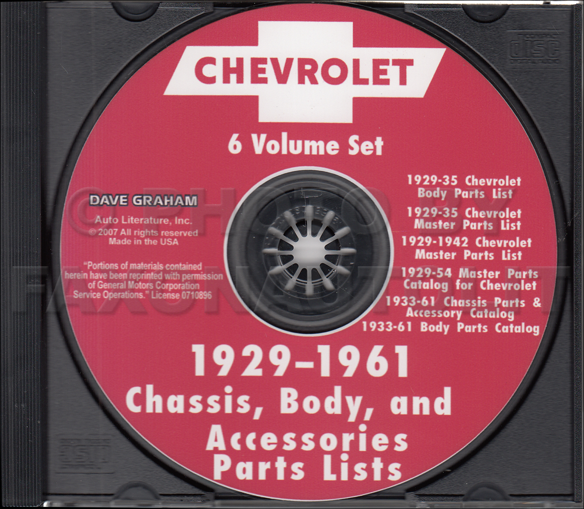1946-1961 Chevrolet Illustrated Parts Book CD Car, Corvette and Truck