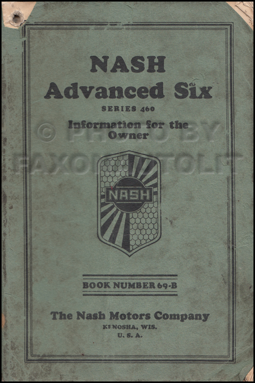 1929 Nash Advanced Six Owner's Manual Original