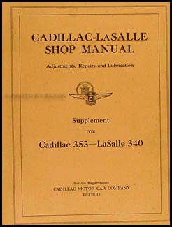 1930 Cadillac and LaSalle Shop Manual Original Supplement
