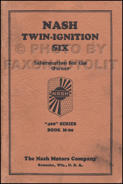 1930 Nash Twin Ignition Six Owner's Manual Original
