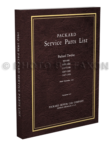1932-1936 Packard 12 Parts Book Reprint