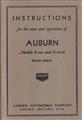 1932 Auburn 8-100 and 8-100A Owner's Manual Reprint