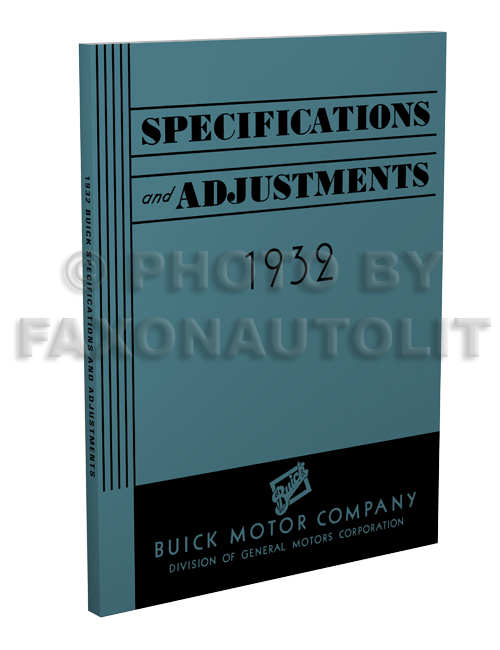 1932 Buick Shop Manual Reprint for All Models