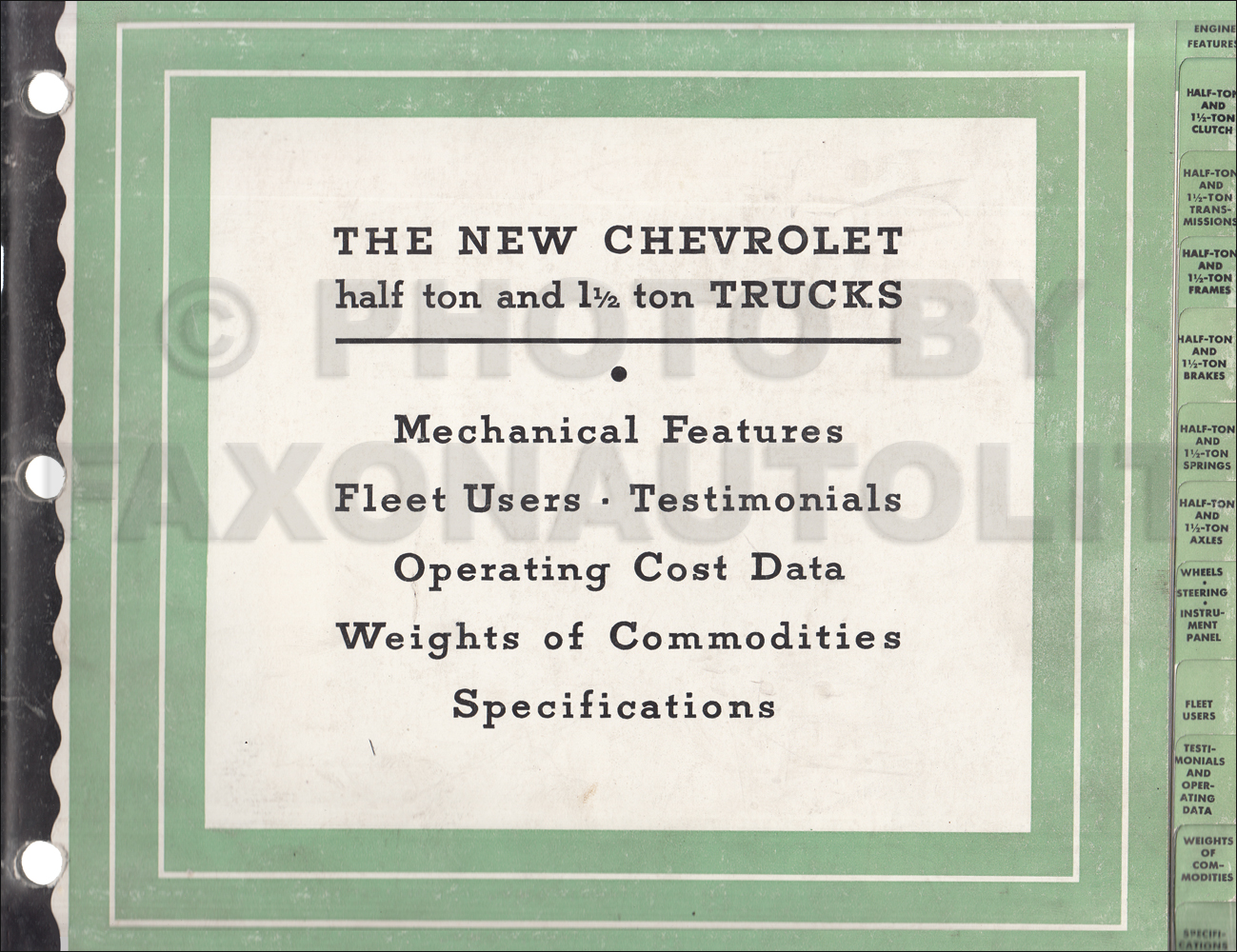 1932 Chevrolet Truck Dealer Album Original Mechanical Features and Specifications