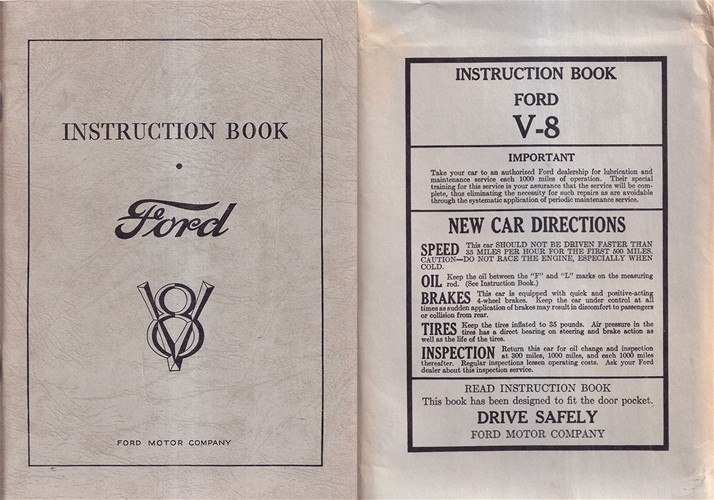 1932 Ford V8 Car & Pickup Owner's Manual Vintage Reprint