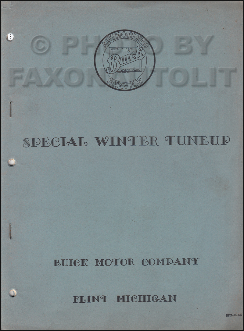 1933-1934 Buick Winter Tune-Up Shop Manual Original