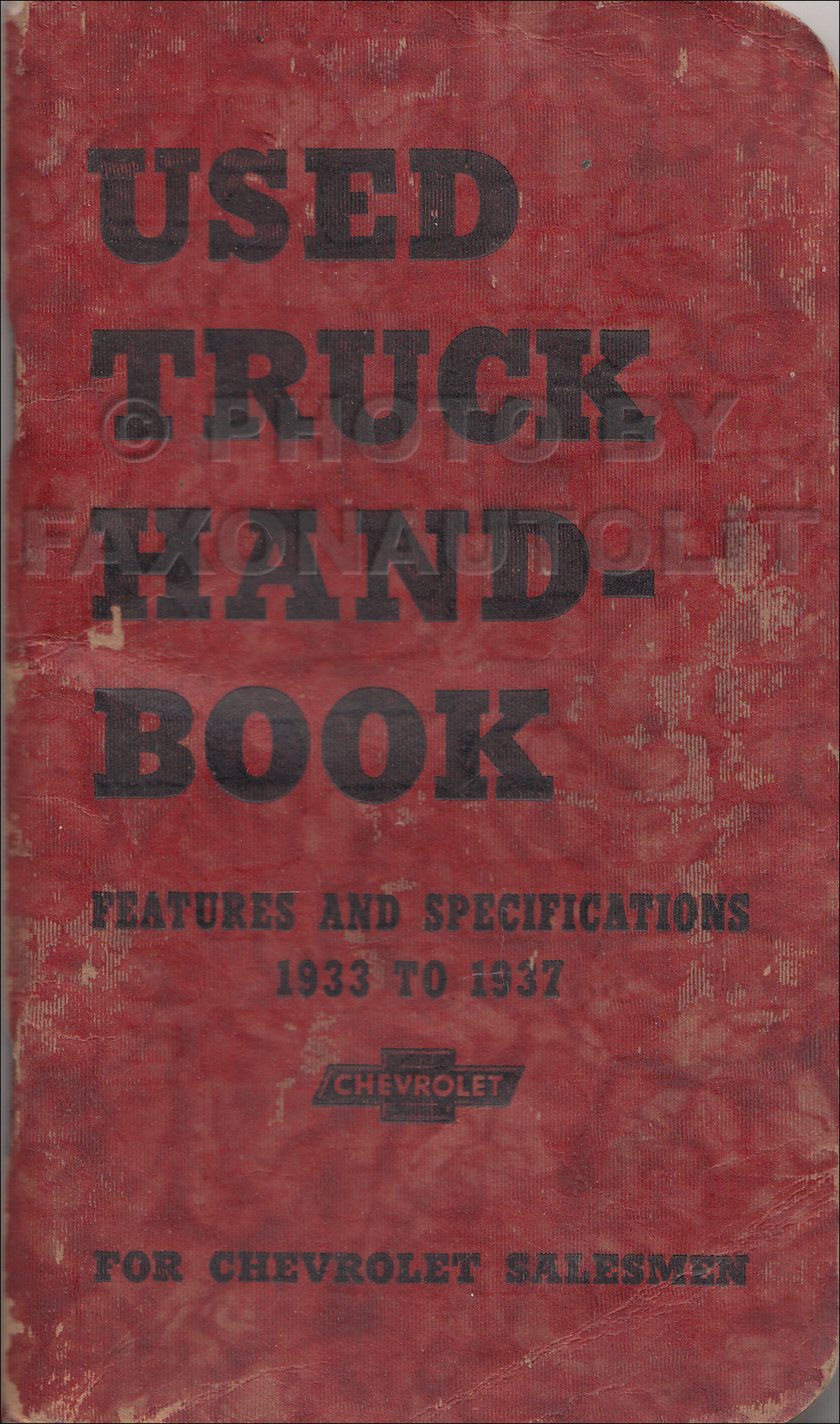 1933-1937 Chevrolet Used Truck Handbook Dealer Album Original