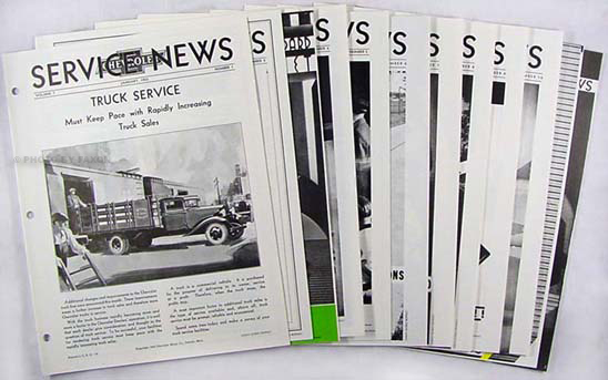 1933 Chevrolet Service News 12 issues Reprint of Manual Revisions