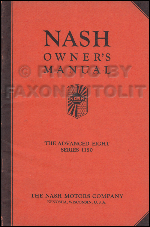 1933 Nash Advanced Eight Owner's Manual Original