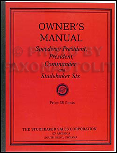 1933 Studebaker Car Owner's Manual Reprint