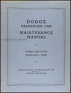 1934-1935 Dodge Car Shop Manual Original 
