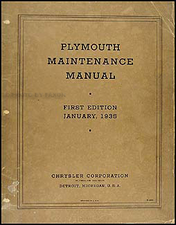 1934-1935 Plymouth Shop Manual Original 