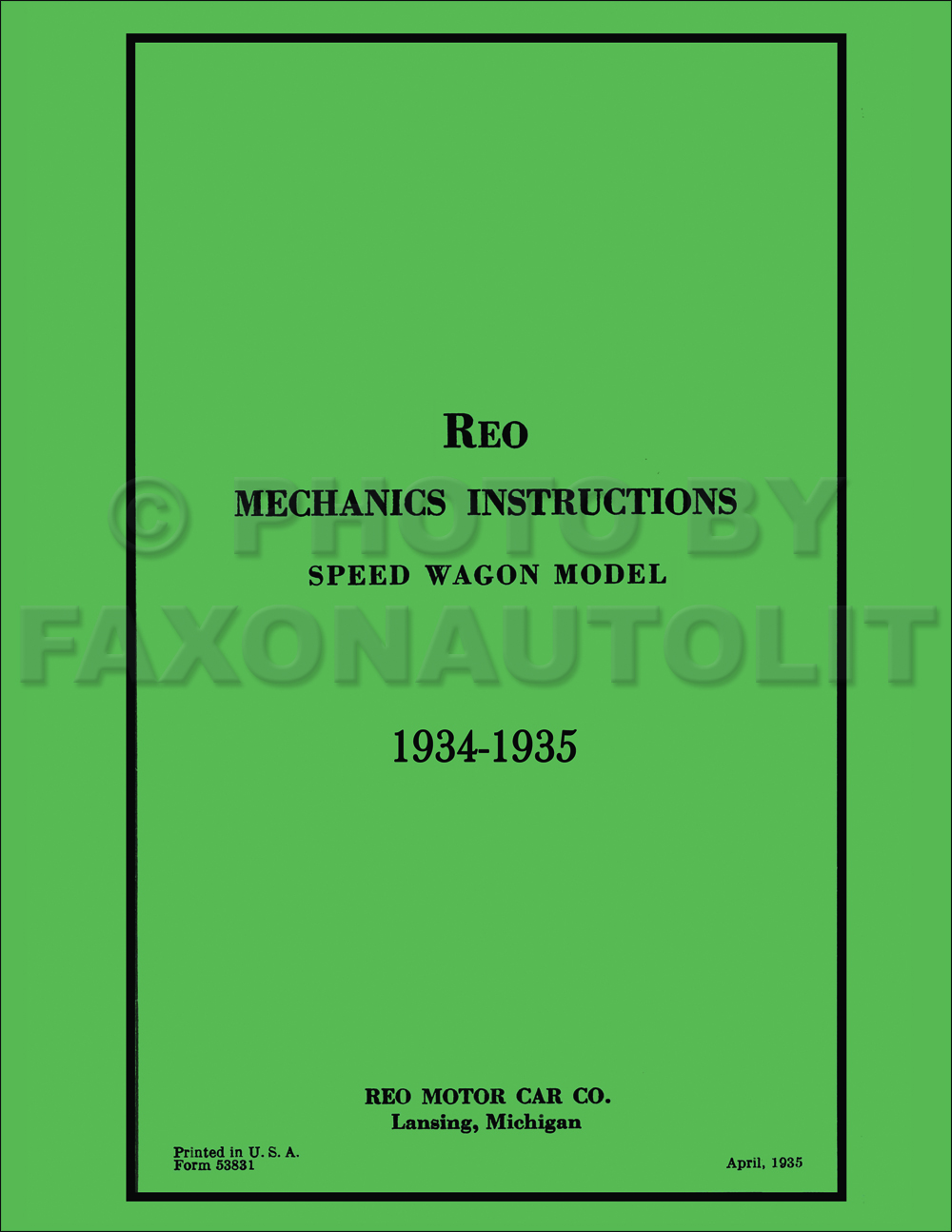 1934-1935 Reo Speedwagon Repair Manual Set Reprint 