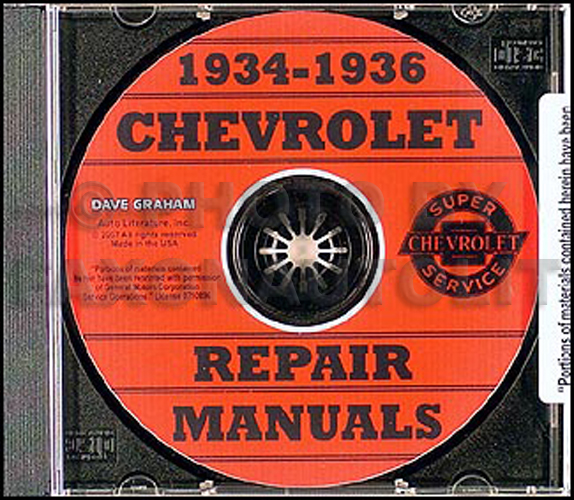 1934-1936 Chevy CD-ROM Shop Manual for all Car & Truck 