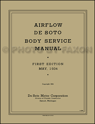 1934-1936 De Soto Airflow Body Shop Manual Reprint