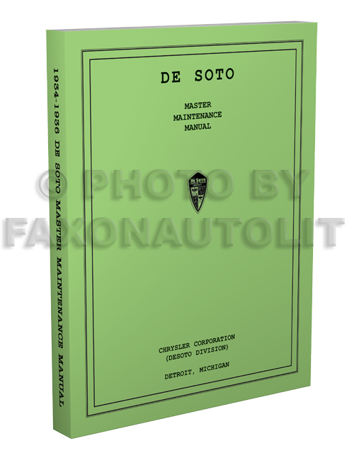1934-1936 De Soto Master Shop Manual Reprint 
