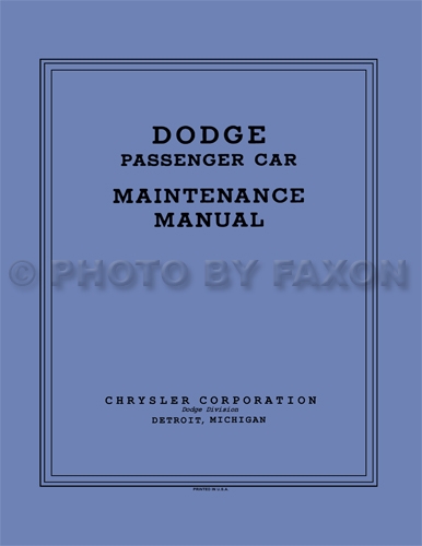 1934-1936 Dodge Car Shop Manual Reprint